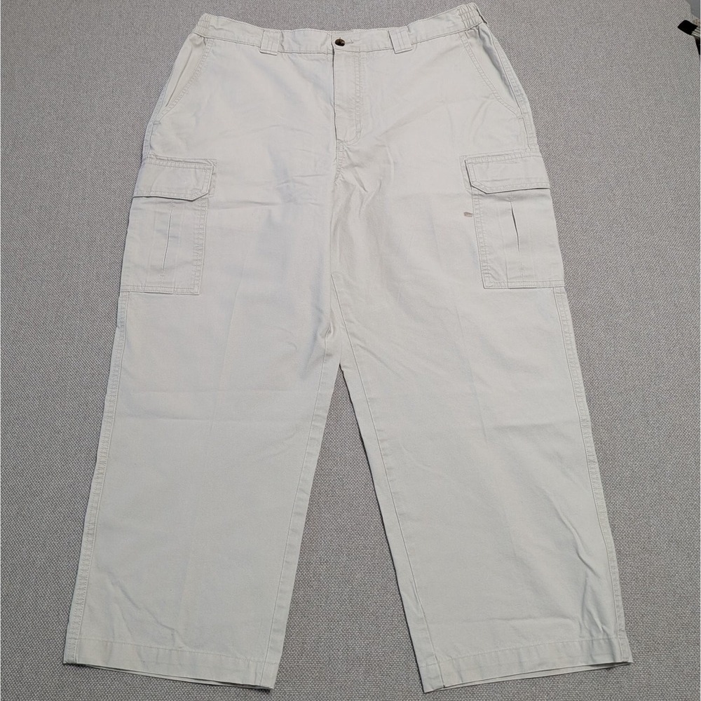 L.L.Bean Men's Khaki Cargo Pants 36x29 Cotton Comfort Waist Outdoor Summer